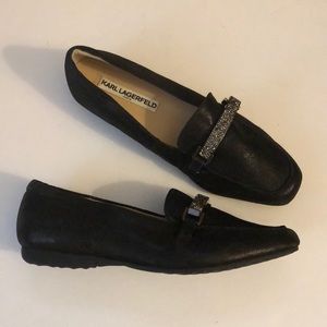 Karl Lagerfeld Quigley Loafers Black Suede 7.5